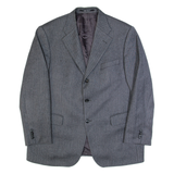 PIATTELLI Mens Blazer Jacket Black Wool Chevron XL