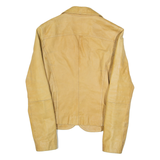 YES OR NO Womens Blazer Jacket Brown Leather 90s S