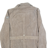 FREAKY NATION Belted Womens Biker Jacket Grey Leather Suede XL