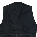 QUADRO Mens Biker Gilet Black Leather L