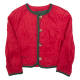 RESI HAMMERER Womens Blazer Jacket Red Linen 90s S