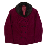 Womens Pea Jacket Purple 90s S