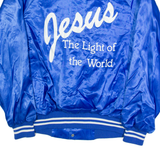 AUBURN SPORTSWEAR Mens Bomber Jacket Blue 90s L