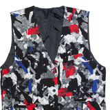 Womens Blazer Waistcoat Black Crazy Pattern L
