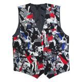 Womens Blazer Waistcoat Black Crazy Pattern L