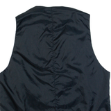 LEONARDO Mens Blazer Waistcoat Black Leather S