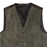 Womens Blazer Waistcoat Grey Leather Suede M
