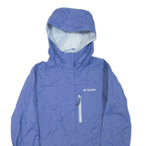 COLUMBIA Womens Rain Jacket Purple Nylon Hooded S