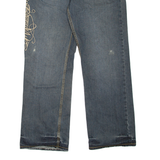 SIR BENNI MILES Mens Jeans Blue Relaxed Skinny Stone Wash W36 L32