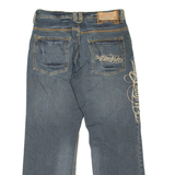 SIR BENNI MILES Mens Jeans Blue Relaxed Skinny Stone Wash W36 L32