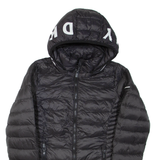 DKNY Womens Puffer Jacket Black Hooded S
