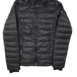 DKNY Womens Puffer Jacket Black Hooded S