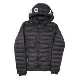DKNY Womens Puffer Jacket Black Hooded S