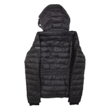 DKNY Womens Puffer Jacket Black Hooded S