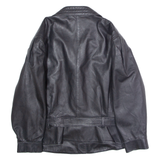 ANTOINE MARIE PASCAL Womens Trench Jacket Black Leather L