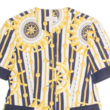 LE BAMBOLE Womens Blazer Jacket White 90s Crazy Pattern UK 16