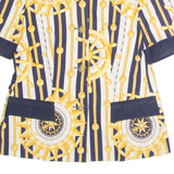 LE BAMBOLE Womens Blazer Jacket White 90s Crazy Pattern UK 16