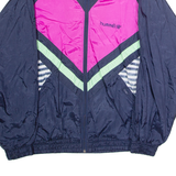HUMMEL STV Marbach Mens Shell Jacket Blue Nylon 90s Colourblock L