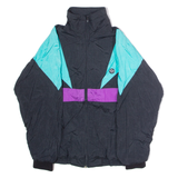 DESIGN RA TRIKORA Mens Shell Jacket Black Nylon 90s Colourblock S
