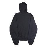 HOODED KING GEORGE Mens Lined Jacket Black Twill Hooded XL