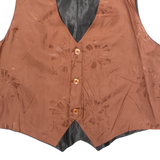 Womens Blazer Waistcoat Orange Floral XL