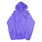 Mens Anorak Jacket Purple Nylon 90s Hooded ONE SIZE