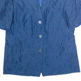 Womens Blazer Jacket Blue Silk XL