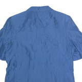 Womens Blazer Jacket Blue Silk XL