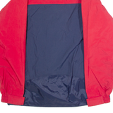 HELLY HANSEN Mens Rain Jacket Red Nylon Hooded Colourblock S