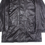 JOOP! Mens Trench Coat Black Leather XL