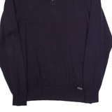LAMBRETTA Mens Polo Shirt Blue Long Sleeve M