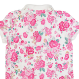 BENETTON Womens Polo Shirt White Floral M