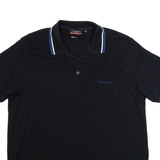 PIERRE CARDIN Mens Polo Shirt Black 2XL