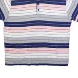 ADIDAS Mens Polo Shirt Blue Striped L