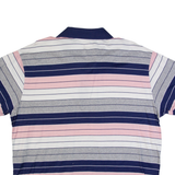 ADIDAS Mens Polo Shirt Blue Striped L