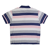 ADIDAS Mens Polo Shirt Blue Striped L