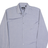 HUGO BOSS Slim Fit Mens Plain Shirt Blue Long Sleeve M