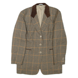 CANADA Womens Blazer Jacket Brown Houndstooth L