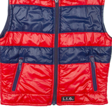 Mens Gilet Red Striped M