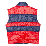 Mens Gilet Red Striped M