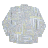 DANIEL BROOKS Mens Shirt Grey Crazy Pattern Long Sleeve L