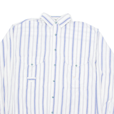 LERROS Mens Shirt White Striped Long Sleeve M