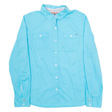 TOMMY HILFIGER Womens Plain Shirt Blue Long Sleeve L
