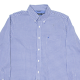 NAUTICA Mens Shirt Blue Check Long Sleeve L