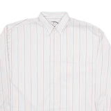 DONNELLY Mens Shirt White Striped Long Sleeve L