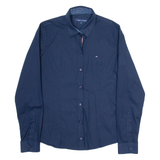 TOMMY HILFIGER Womens Plain Shirt Blue Long Sleeve S