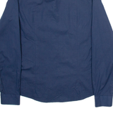 TOMMY HILFIGER Womens Plain Shirt Blue Long Sleeve S