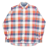 TOMMY HILFIGER Custom Fit Mens Shirt Orange Check Long Sleeve M
