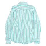 TOMMY HILFIGER Womens Shirt Green Striped Long Sleeve XS