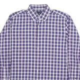 TOMMY HILFIGER Fitted Mens Shirt Purple Check Long Sleeve L